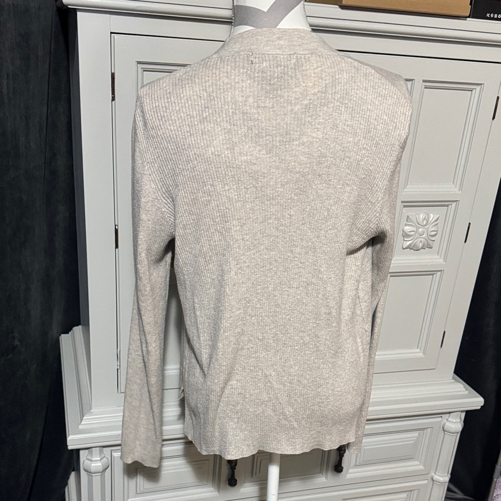 Verve Ami Cream/ Tan Women's Open Front Cardigan Size Medium - Picture 5 of 8